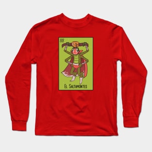 El Saltamontes // Mexican Luchador Grasshopper Loteria Card Long Sleeve T-Shirt